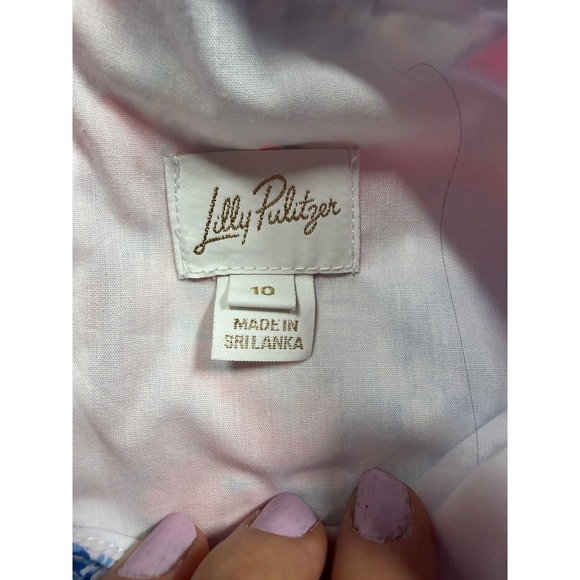 Lilly Pulitzer Little Lilly Classic Shift Dress Girls 10 Pink/Blue Wave N Sea - Picture 3 of 7